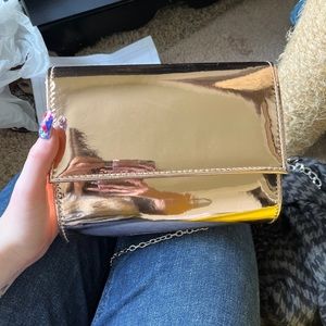 Formal rose gold clutch/chain crossbody bag